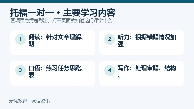天津新东方托福一对一课程主要学习内容