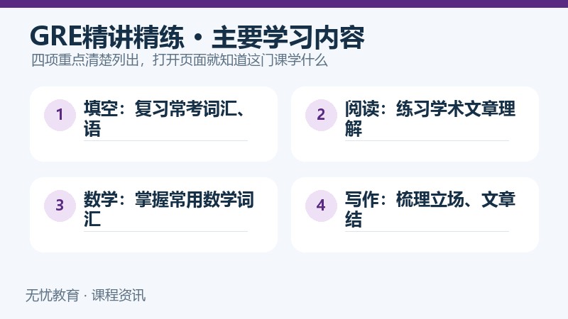 天津新东方GRE精讲精练课程主要学习内容