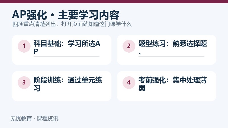 天津新东方AP强化培训课程主要学习内容