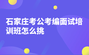 石家庄考公考编面试培训班怎么挑